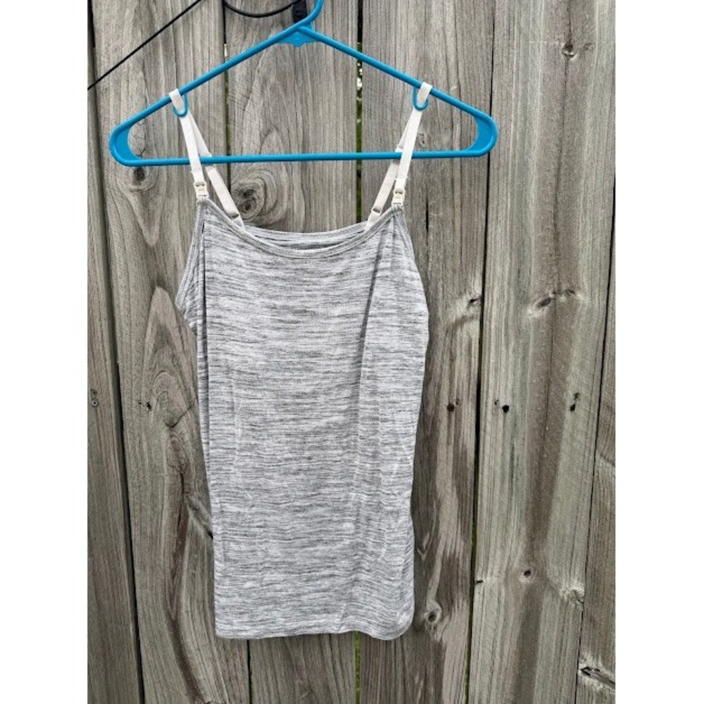 Maternity Nursing Motherhood Camisole S Grey Heathered Adjustable Clip Down Tank